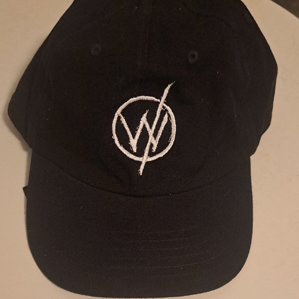 Elegant Black Cap with White Embroidered Logo